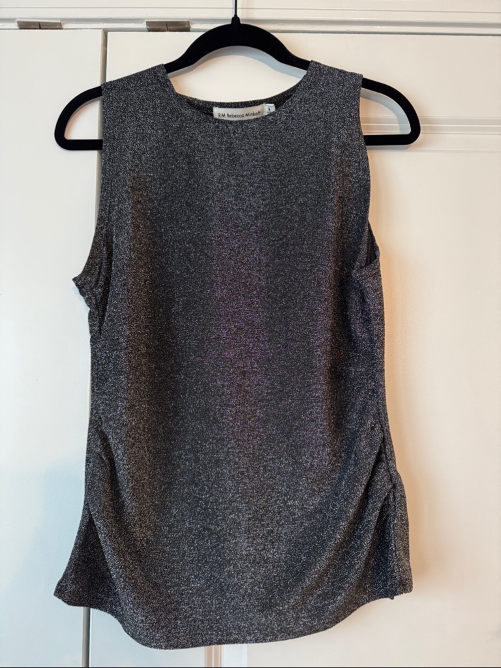 Rebecca Minkoff Metallic Charcoal Sleeveless Tank
